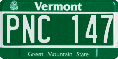 VT license plate PNC147