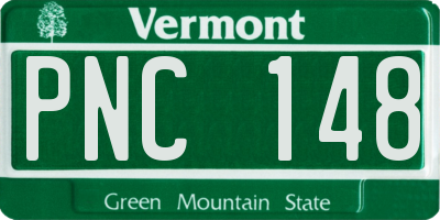 VT license plate PNC148