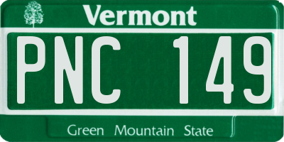 VT license plate PNC149