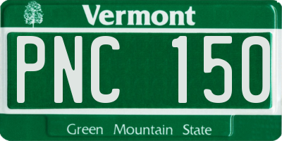 VT license plate PNC150