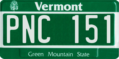 VT license plate PNC151