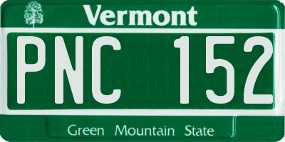 VT license plate PNC152