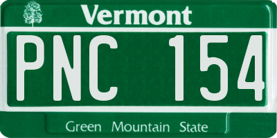 VT license plate PNC154