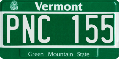 VT license plate PNC155