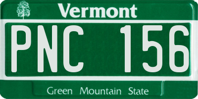 VT license plate PNC156