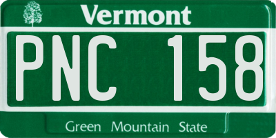 VT license plate PNC158