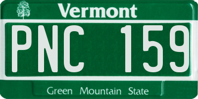 VT license plate PNC159