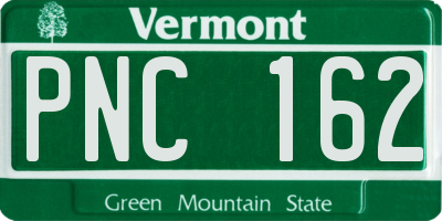 VT license plate PNC162