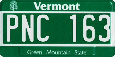 VT license plate PNC163