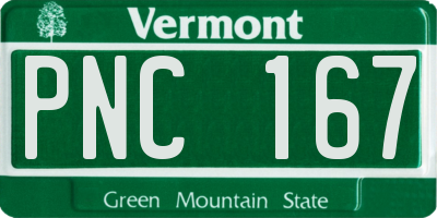 VT license plate PNC167