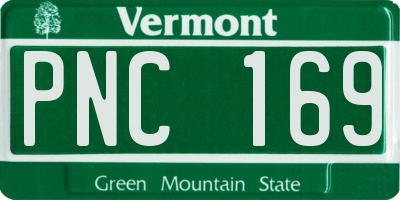 VT license plate PNC169