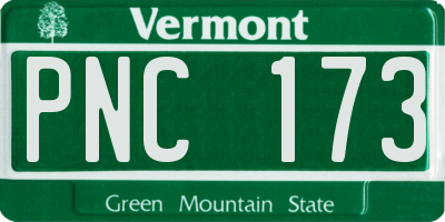 VT license plate PNC173
