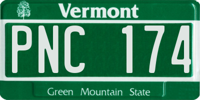 VT license plate PNC174