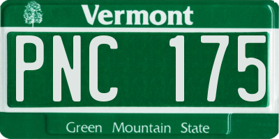 VT license plate PNC175