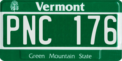 VT license plate PNC176