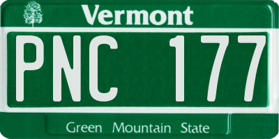 VT license plate PNC177