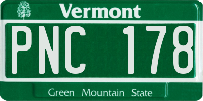 VT license plate PNC178