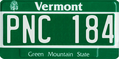 VT license plate PNC184