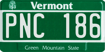 VT license plate PNC186