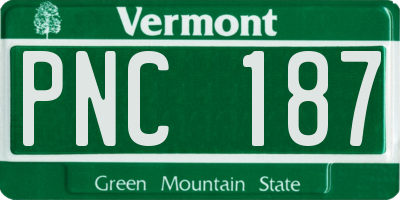 VT license plate PNC187