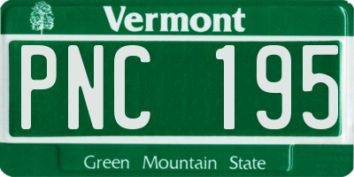 VT license plate PNC195
