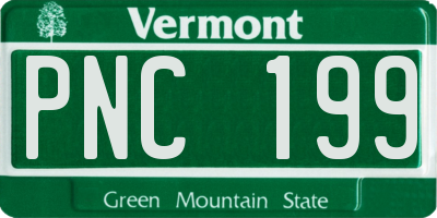 VT license plate PNC199