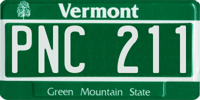 VT license plate PNC211
