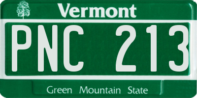 VT license plate PNC213
