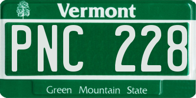 VT license plate PNC228