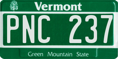 VT license plate PNC237