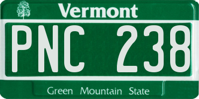 VT license plate PNC238