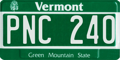VT license plate PNC240