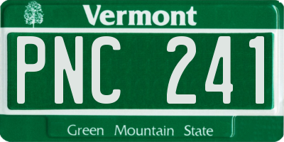 VT license plate PNC241