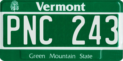 VT license plate PNC243