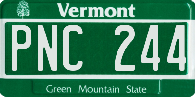 VT license plate PNC244