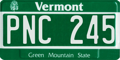 VT license plate PNC245