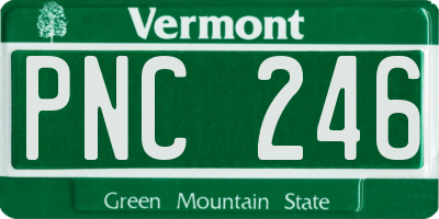 VT license plate PNC246