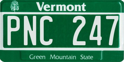 VT license plate PNC247