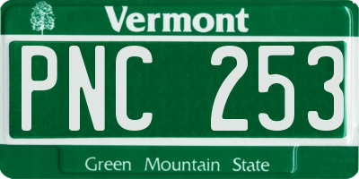 VT license plate PNC253