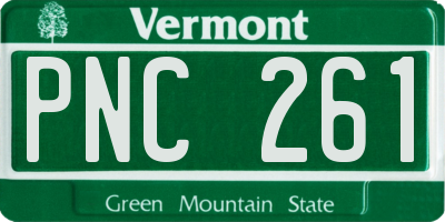 VT license plate PNC261