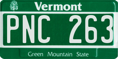 VT license plate PNC263