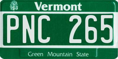 VT license plate PNC265