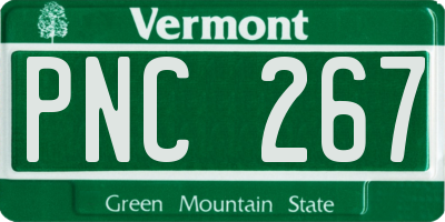 VT license plate PNC267