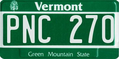 VT license plate PNC270