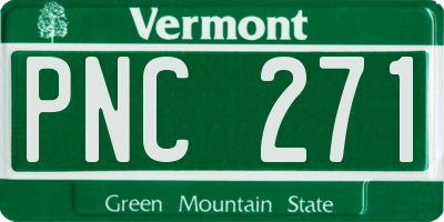 VT license plate PNC271