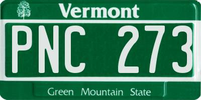 VT license plate PNC273