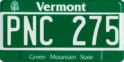 VT license plate PNC275