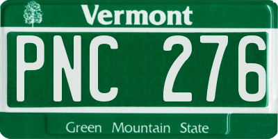 VT license plate PNC276