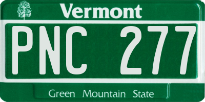VT license plate PNC277