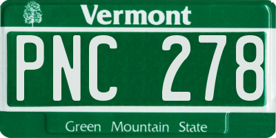 VT license plate PNC278